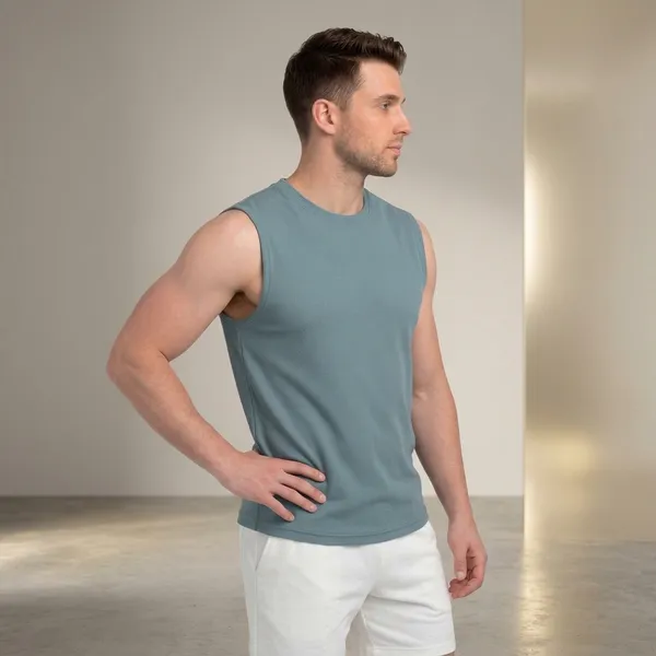 Slate_Blue_Premium_Cotton_Regular_Fit_Sleeveless_Gym_Vest_For_Men