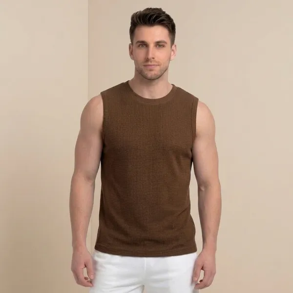 Brown_Premium_Cotton_Regular_Fit_Sleeveless_Gym_Vest_For_Men