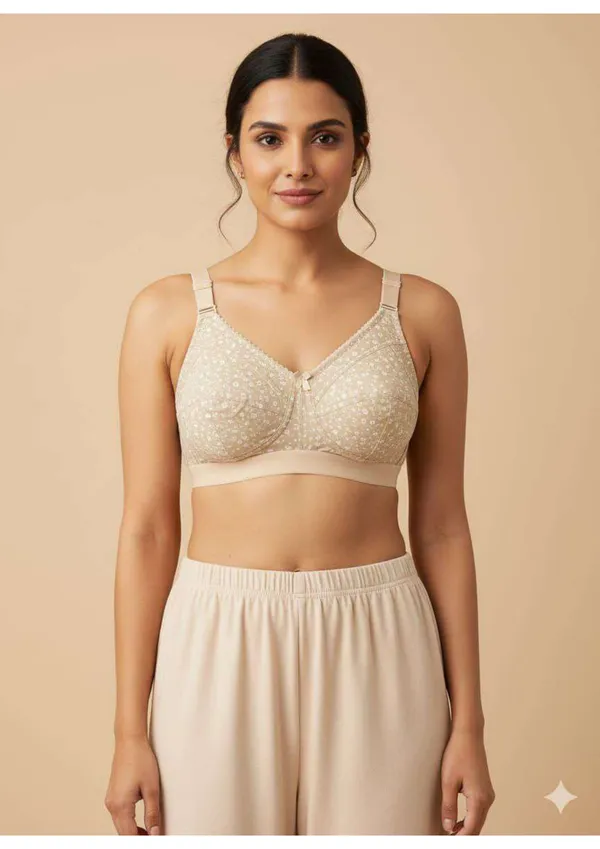 Beige_Premium_Cotton_Lace_Full_Coverage_Bra_For_Women