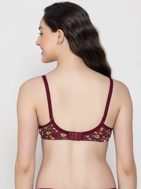 Maroon_Premium_Cotton_Floral_Print_Bra_For_Women