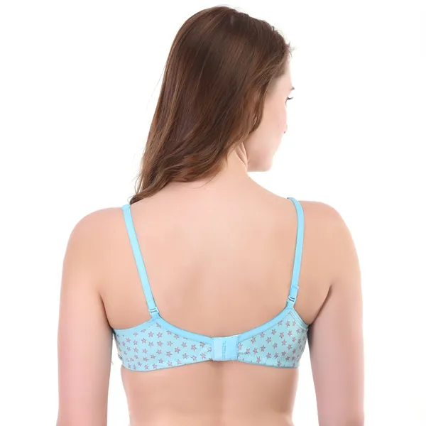 Light_Blue_Premium_Cotton_Star_Print_Bra_For_Women