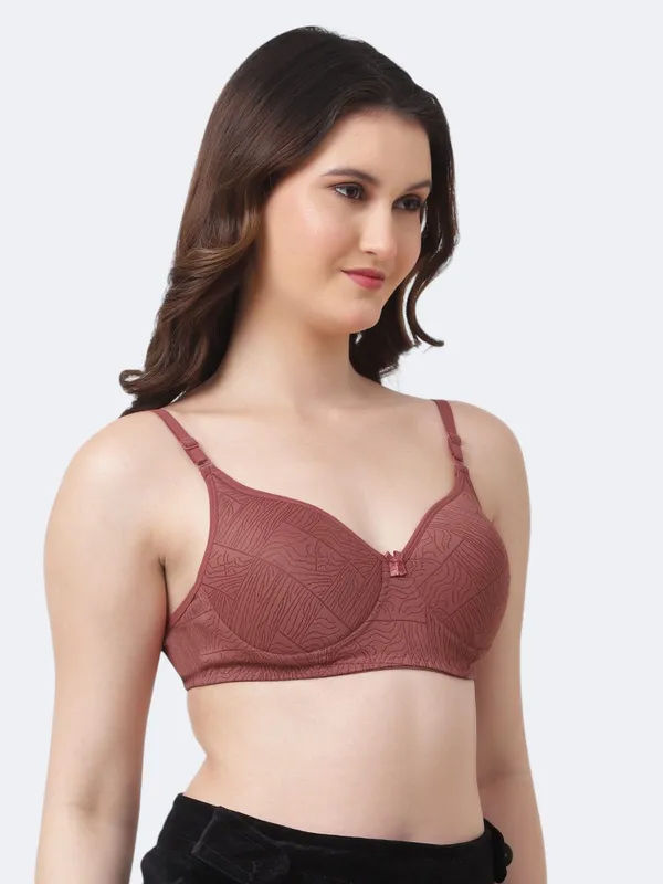 Brown_Premium_Cotton_Textured_Full_Coverage_Bow_Detail_Bra_For_Women