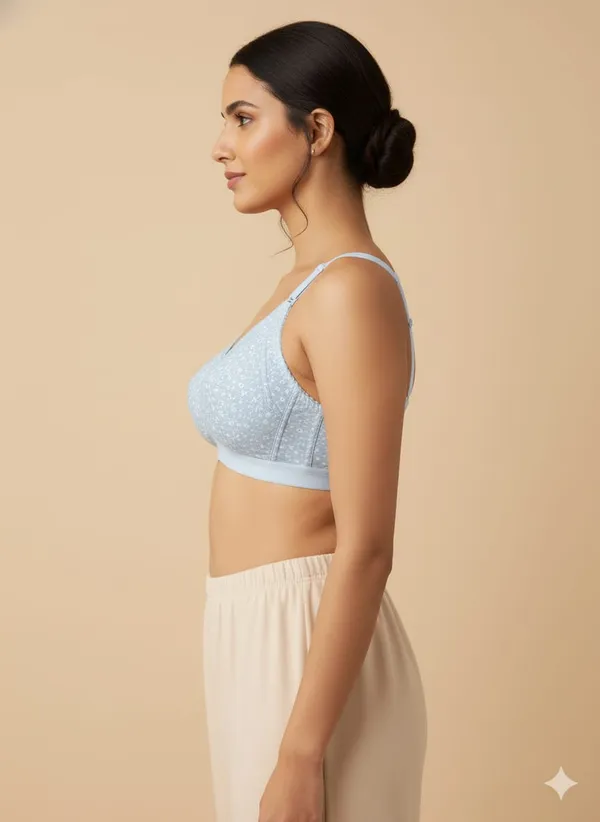 Light_Blue_Premium_Cotton_Textured_Bra_For_Women