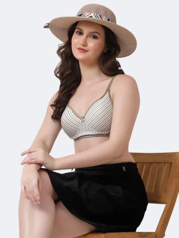 Beige_Premium_Cotton_Striped_Full_Coverage_Bra_For_Women