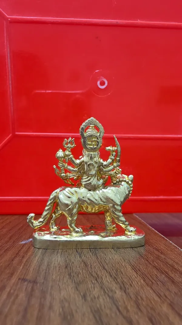 Goddess_Durga_Brass_Idol,_Gold_Finish