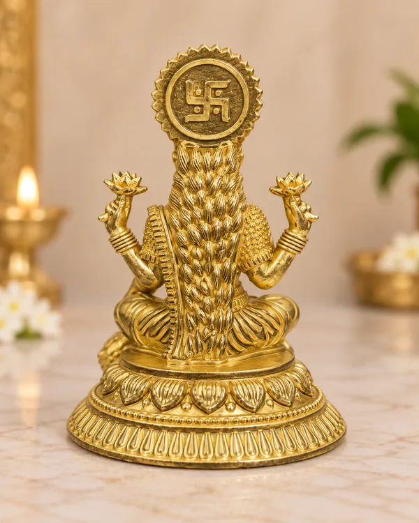 Goddess_Lakshmi_on_Round_Brass_Plate,_Gold_Finish
