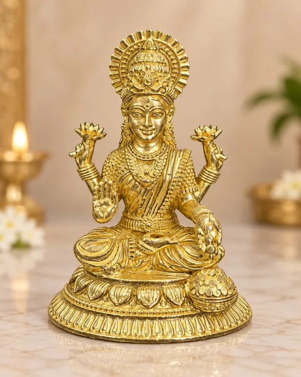 Goddess_Lakshmi_on_Round_Brass_Plate,_Gold_Finish
