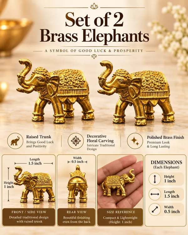 Brass_Elephant_Pair_|_Golden_Hathi_Murti_Set_of_2_|_Lucky_Elephant_Showpiece_with_Raised_Trunk_for_Home_Decor,_Vastu,_Office_&_Gifting