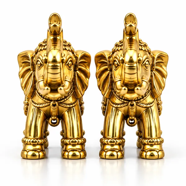 Brass_Elephant_Pair_|_Golden_Hathi_Murti_Set_of_2_|_Lucky_Elephant_Showpiece_with_Raised_Trunk_for_Home_Decor,_Vastu,_Office_&_Gifting