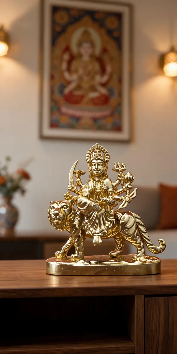 Goddess_Durga_Brass_Idol,_Gold_Finish