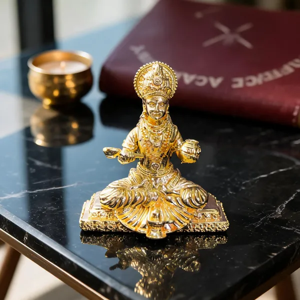 Goddess_Annapurna_Brass_Idol,_Gold_Finish
