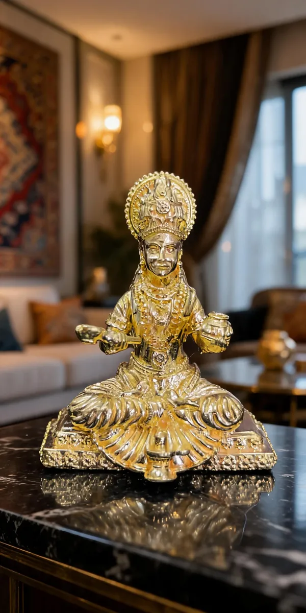 Goddess_Annapurna_Brass_Idol,_Gold_Finish