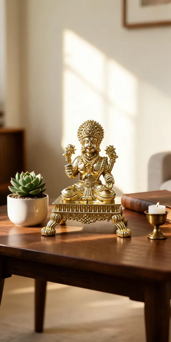 Brass_Lakshmi_Idol,_Gold_Finish