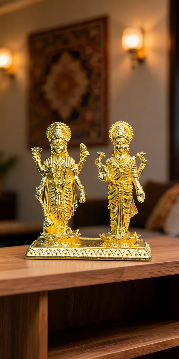 Lakshmi_Narayan_Brass_Idol_Set,_Gold_Finish