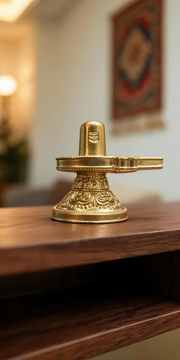 Brass_Shivling_with_Embossed_Detailing,_Gold_Finish