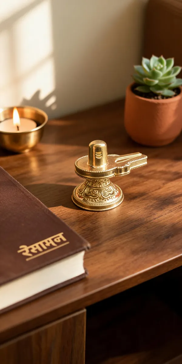Brass_Shivling_with_Embossed_Detailing,_Gold_Finish