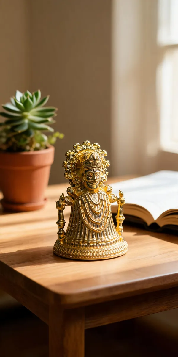 Khatu_Shyam_Ji_Brass_Idol,_Gold_Finish
