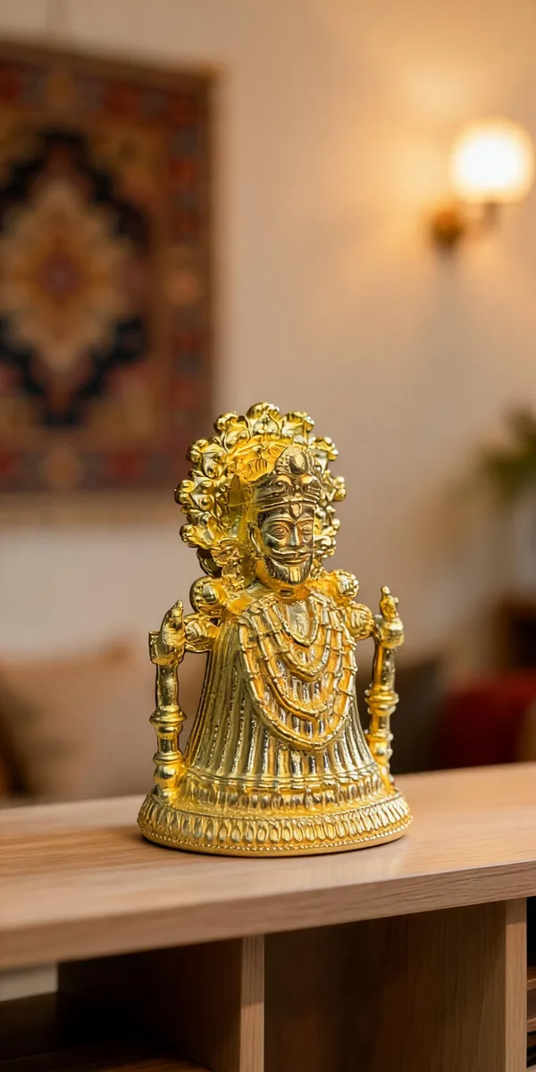 Khatu_Shyam_Ji_Brass_Idol,_Gold_Finish