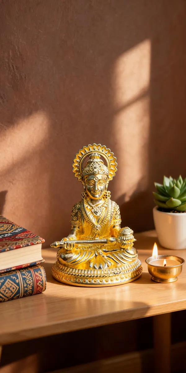 Goddess_Annapurna_Brass_Idol,_Gold_Finish