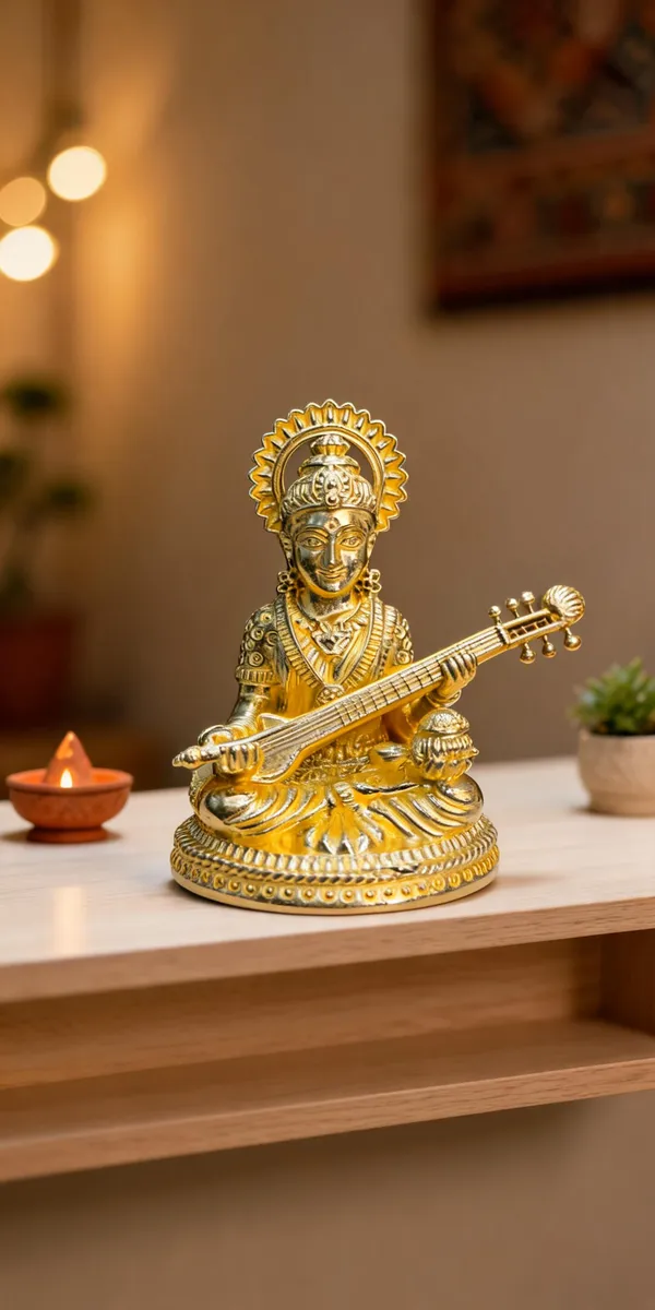 Goddess_Annapurna_Brass_Idol,_Gold_Finish