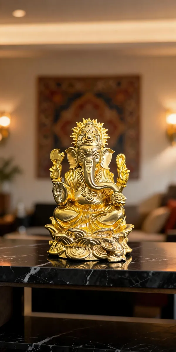 Seated_Ganesha_Brass_Idol,_Gold_Finish