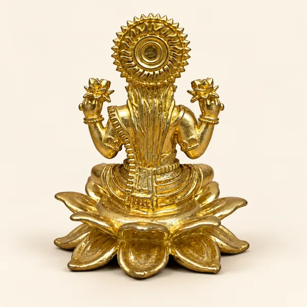 Brass_Lakshmi_Idol,_Gold_Finish