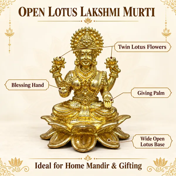 Brass_Lakshmi_Idol,_Gold_Finish