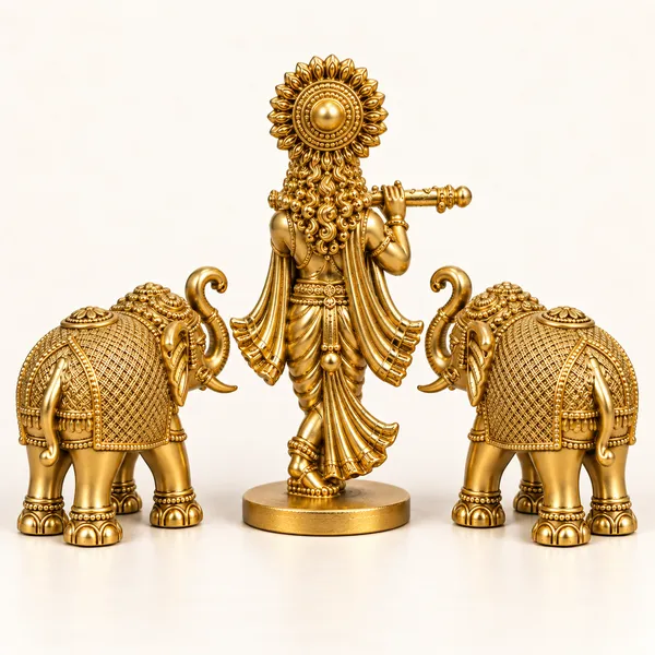 Shubh_Divine_Craft_Krishna_with_Royal_Elephant_Pair_Combo