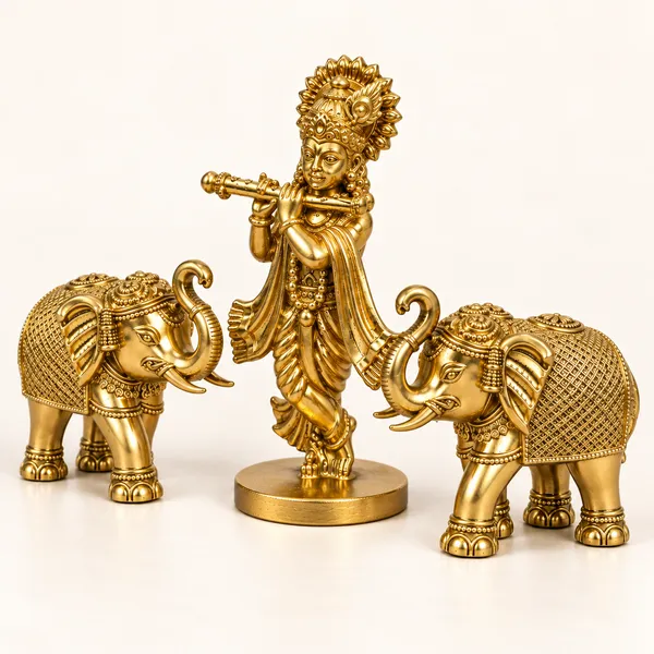 Shubh_Divine_Craft_Krishna_with_Royal_Elephant_Pair_Combo