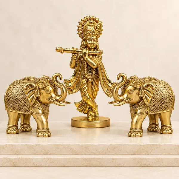 Shubh_Divine_Craft_Krishna_with_Royal_Elephant_Pair_Combo