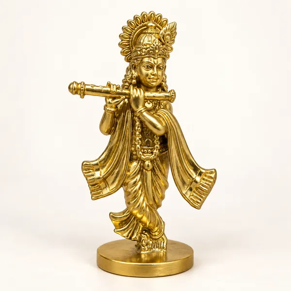 Devotional_Krishna_Brass_Idol,_Gold_Finish