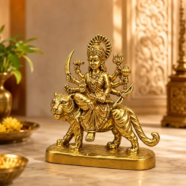 Goddess_Durga_Brass_Idol,_Gold_Finish