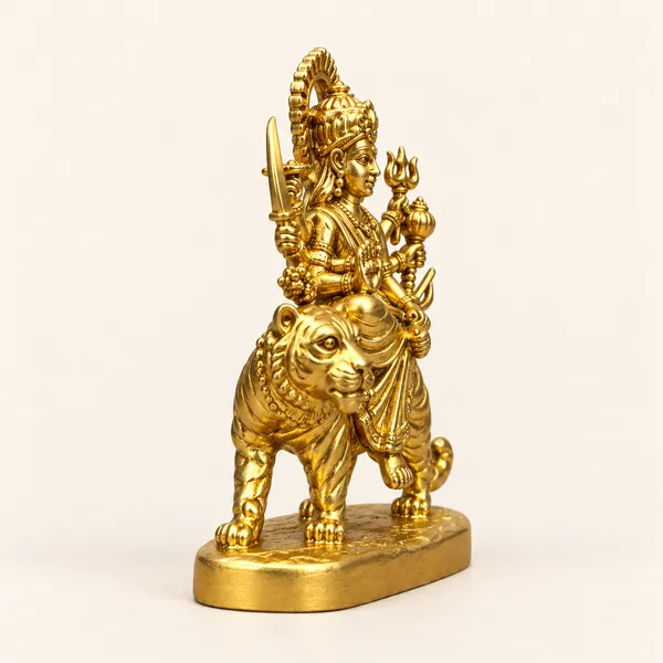 Goddess_Durga_Brass_Idol,_Gold_Finish