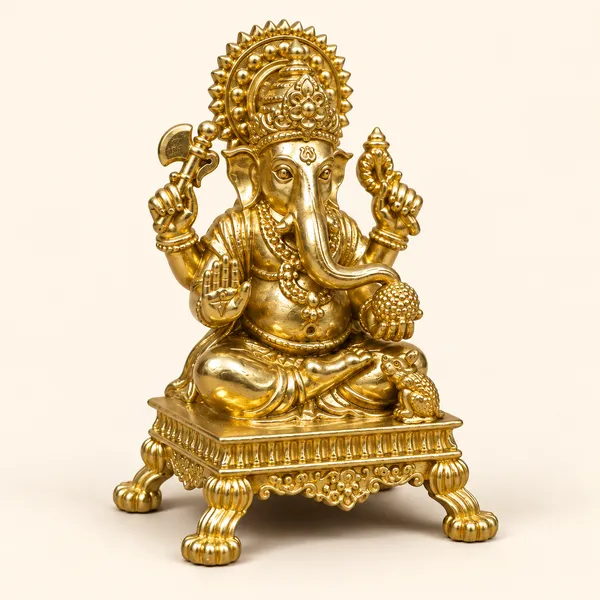 Ornate_Ganesha_Brass_Idol,_Gold_Finish
