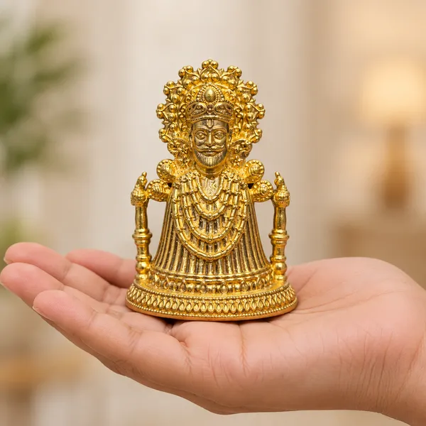 Khatu_Shyam_Ji_Brass_Idol,_Gold_Finish