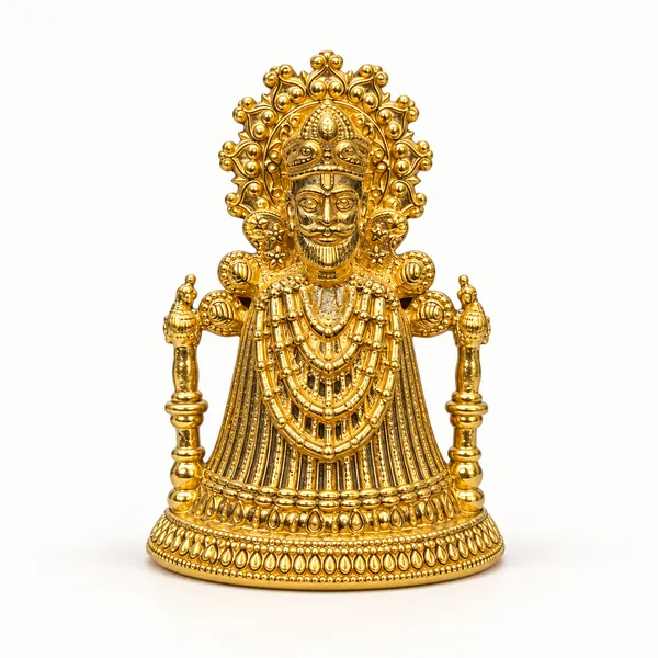 Khatu_Shyam_Ji_Brass_Idol,_Gold_Finish