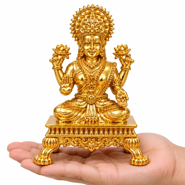 Brass_Lakshmi_Idol,_Gold_Finish