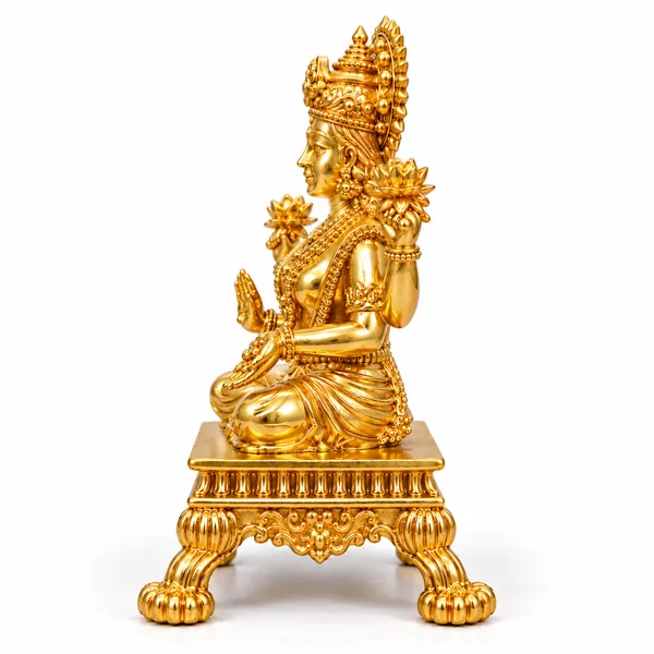Brass_Lakshmi_Idol,_Gold_Finish