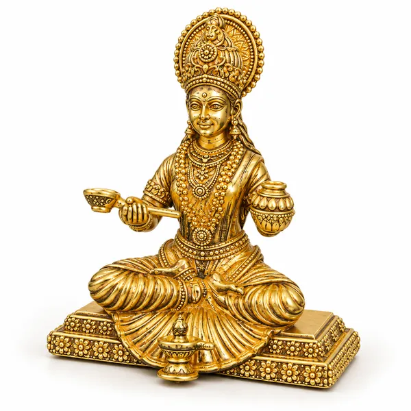 Goddess_Annapurna_Brass_Idol,_Gold_Finish