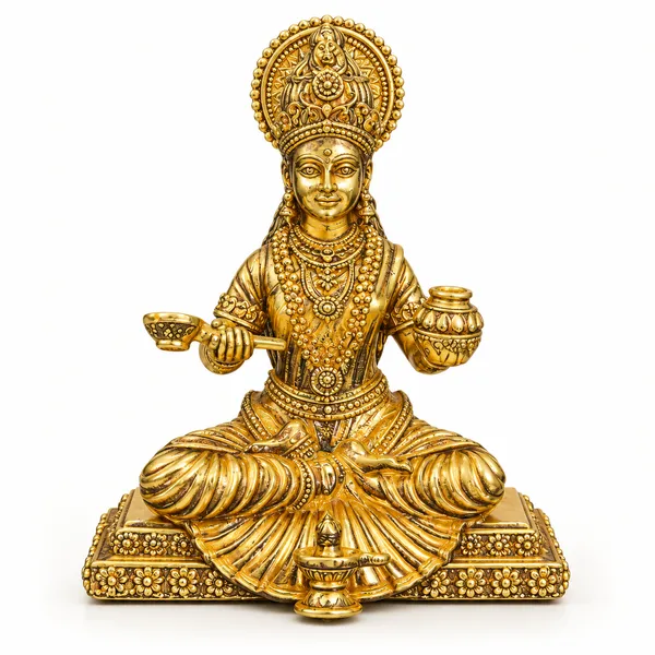 Goddess_Annapurna_Brass_Idol,_Gold_Finish