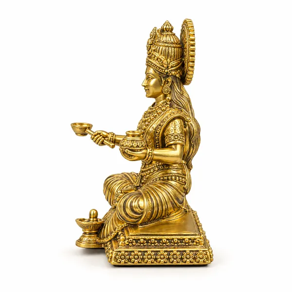 Goddess_Annapurna_Brass_Idol,_Gold_Finish