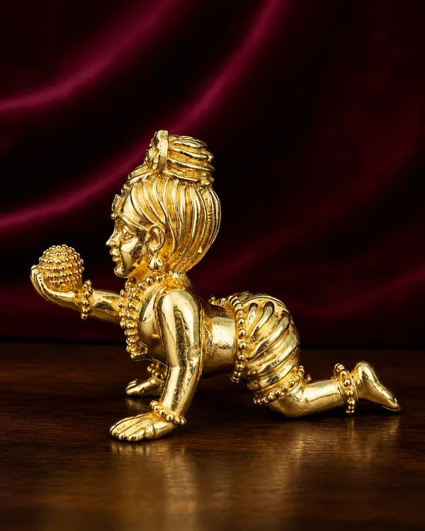 Laddu_Gopal_Crawling_Krishna_-_Brass_Idol,_Gold_Finish