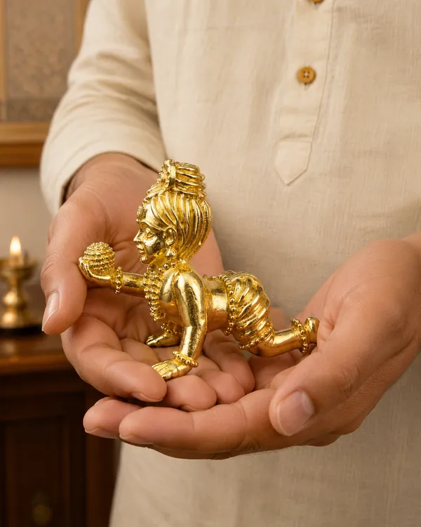 Laddu_Gopal_Crawling_Krishna_-_Brass_Idol,_Gold_Finish