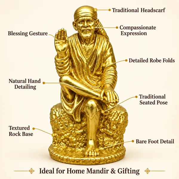 Sai_Baba_Brass_Idol,_Gold_Finish
