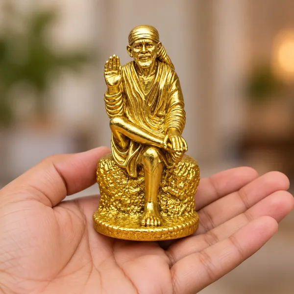 Sai_Baba_Brass_Idol,_Gold_Finish