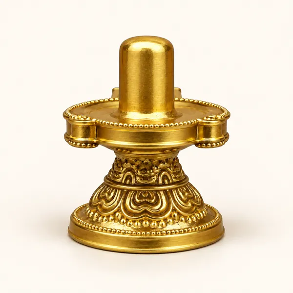 Brass_Shivling_with_Embossed_Detailing,_Gold_Finish