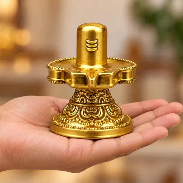 Brass_Shivling_with_Embossed_Detailing,_Gold_Finish