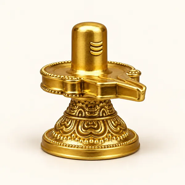 Brass_Shivling_with_Embossed_Detailing,_Gold_Finish