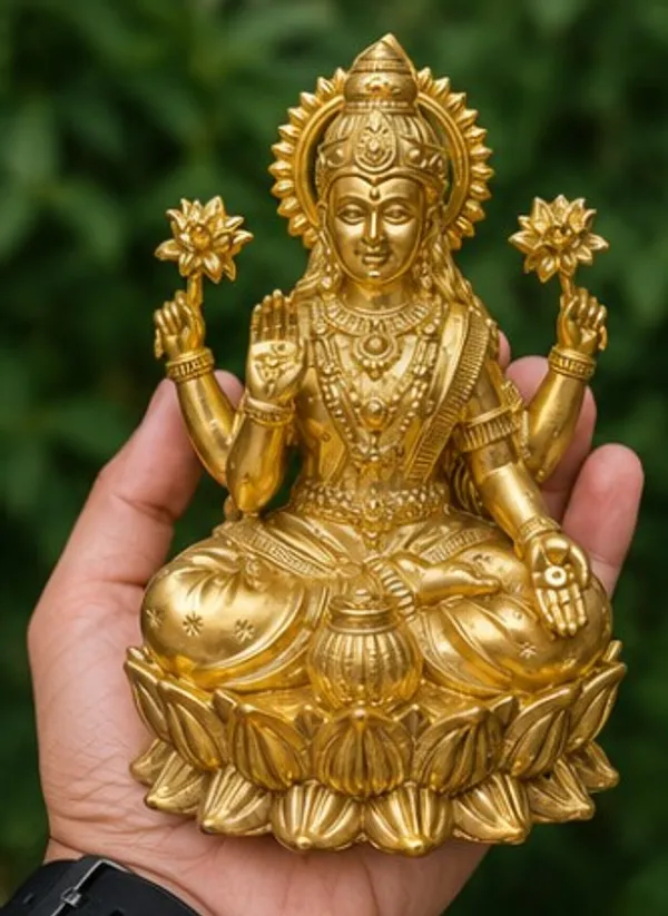 Goddess_Lakshmi_Seated_on_Lotus_-_Brass_Idol,_Gold_Finish