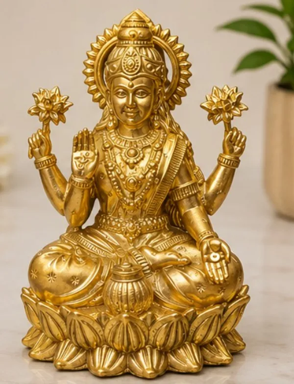 Goddess_Lakshmi_Seated_on_Lotus_-_Brass_Idol,_Gold_Finish